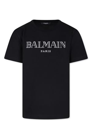 tshirt in cotone nero BALMAIN PARIS KIDS | BV8R51Z0082930BC